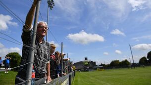 <p>It was a day for defenders in Duggan Park as Athenry defeated Loughrea. Pic: Ramsey Cardy/Sportsfile</p>