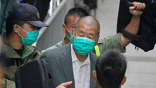 <p>Jimmy Lai leaves the Hong Kong’s Court of Final Appeal in Hong Kong in February 2021 Picture: AP</p>