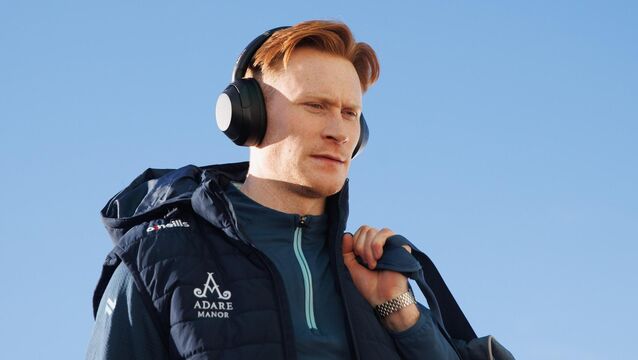 <p>WIRED FOR SOUND: Limerick's William O'Donoghue arrives. Pic: INPHO/Tom Maher</p>