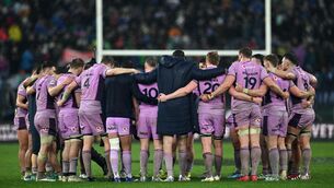 <p>Scotland players after full-time at the Stadio Olimpico, Rome. Pic: Domenico Cippitelli/PA Wire.</p>