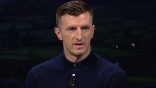 <p>Patrick Horgan speaks on RTÉ's Allianz League Sunday show. Pic: RTÉ.</p>