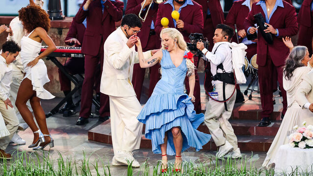 <p>Lady Gaga and Bad Bunny perform during the Apple Music halftime show at Super Bowl LX between the Seattle Seahawks and New England Patriots, Levi Stadium, Santa Clara, California.</p>