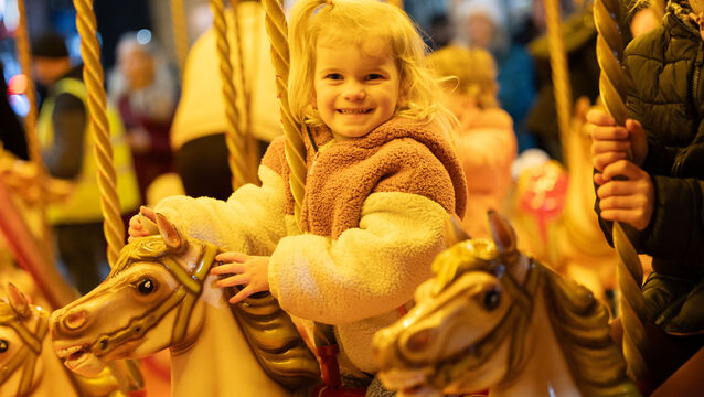 <p>Roisín McHugh enjoying the festivities at Cork City Council's Corkmas celebrations on Grand Parade. Picture: Darragh Kane</p>