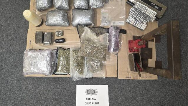 <p>Some of the drugs seized by gardaí in Carlow town on Sunday. </p>