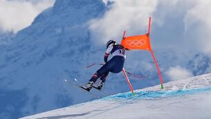 <p>Lindsey Vonn crashed into a gate during an alpine ski women’s downhill race. Pic: Jacquelyn Martin/AP</p>