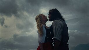 <p>Margot Robbie as Catherine Earnshaw and Jacob Elordi as Heathcliff</p>