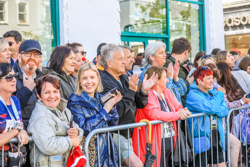 Crowds viewing the 2025 Cork City Marathon, Cork. Photo: David Creedon