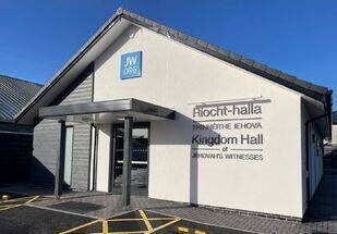 It took just over two months of volunteer work to construct the new Kingdom Hall in Portlaoise. It took just over two months of volunteer work to construct the new Kingdom Hall in Portlaoise.