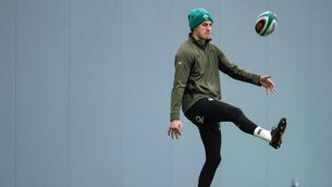 <p>ITALIAN JOB: Sam Prendergast during a training session ahead of Ireland's match with Italy. Pic: ©INPHO/Ben Brady.</p>