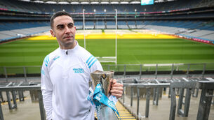 <p>Pictured at the Sigerson Cup Final Preview of the Electric Ireland Higher Education Championships is former DCU and Dublin Player James McCarthy. Pic: Dan Sheridan/Inpho</p>