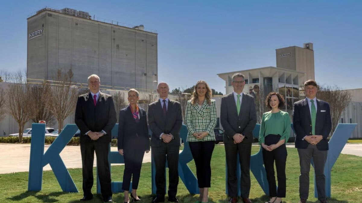 Senior Kerry Group executives and US dignitaries in Rome, Georgia in 2022, unveiling the Irish food company's €125m investment in the plant. 