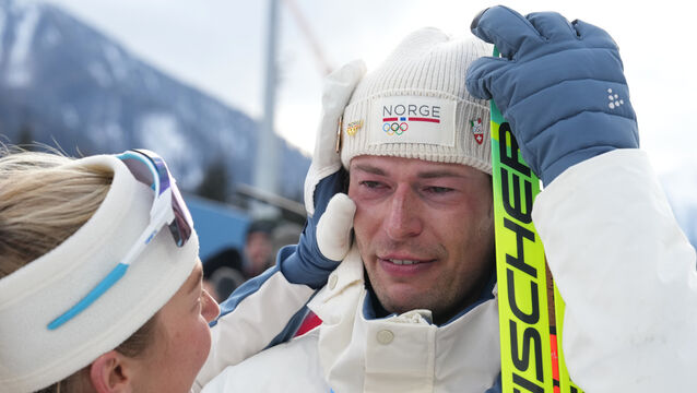 <p>Sturla Holm Laegreid, of Norway, reacts after he won bronze in the men's 20-kilometer individual biathlon race at the 2026 Winter Olympics. Pic: AP Photo/Andrew Medichini</p>