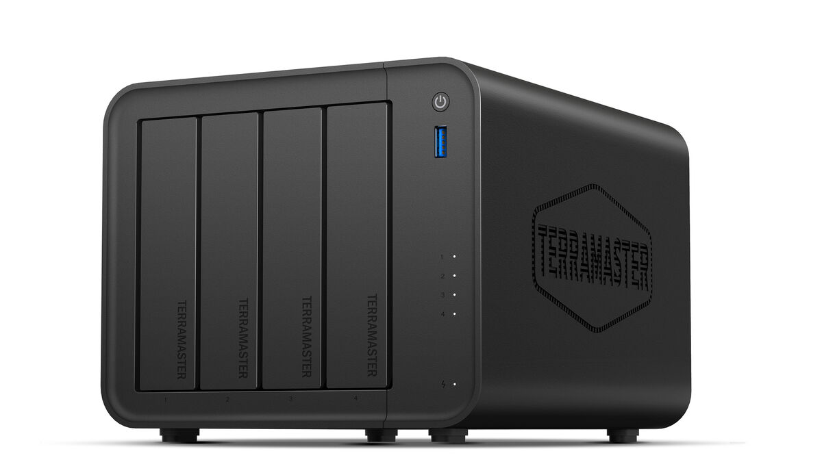 The F4-425 NAS has four drive bays for up to 120TB of storage. Picture: Terramaster.