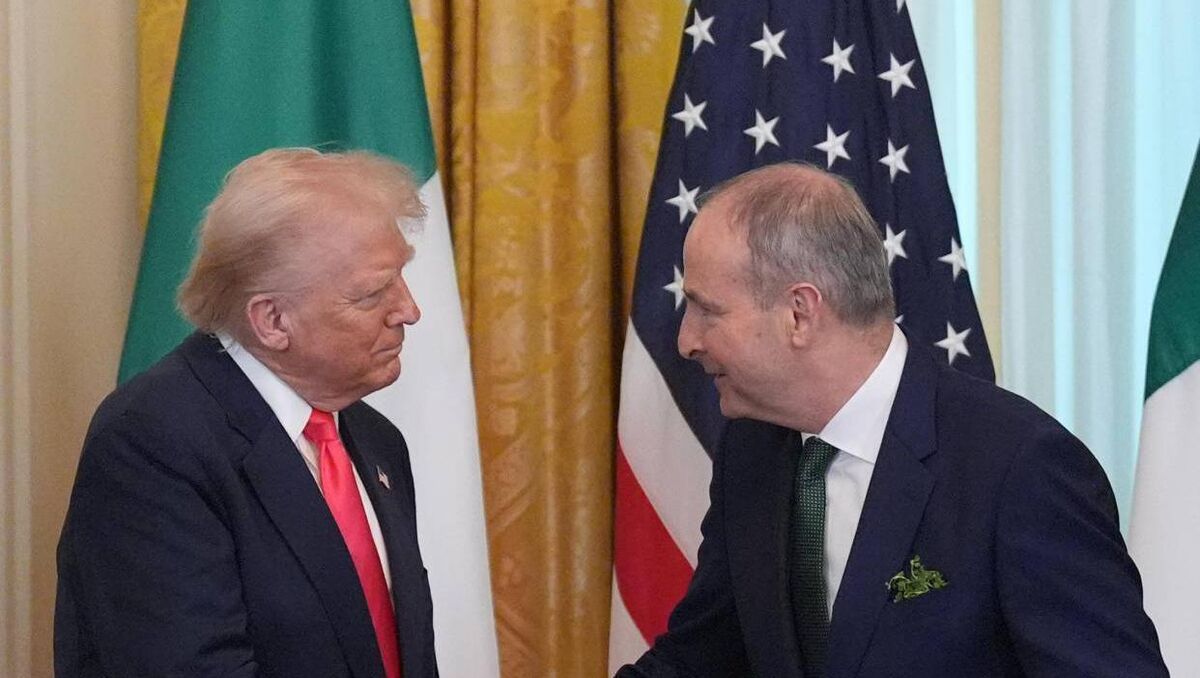 Taoiseach Micheál Martin (right) with US president Donald Trump in the White House at last year's St Patrick's Day reception. A recent Ireland Thinks poll found that 38% of us think the Taoiseach shouldn’t go. Taoiseach Micheál Martin (right) with US president Donald Trump in the White House at last year's St Patrick's Day reception. A recent Ireland Thinks poll found that 38% of us think the Taoiseach shouldn’t go.