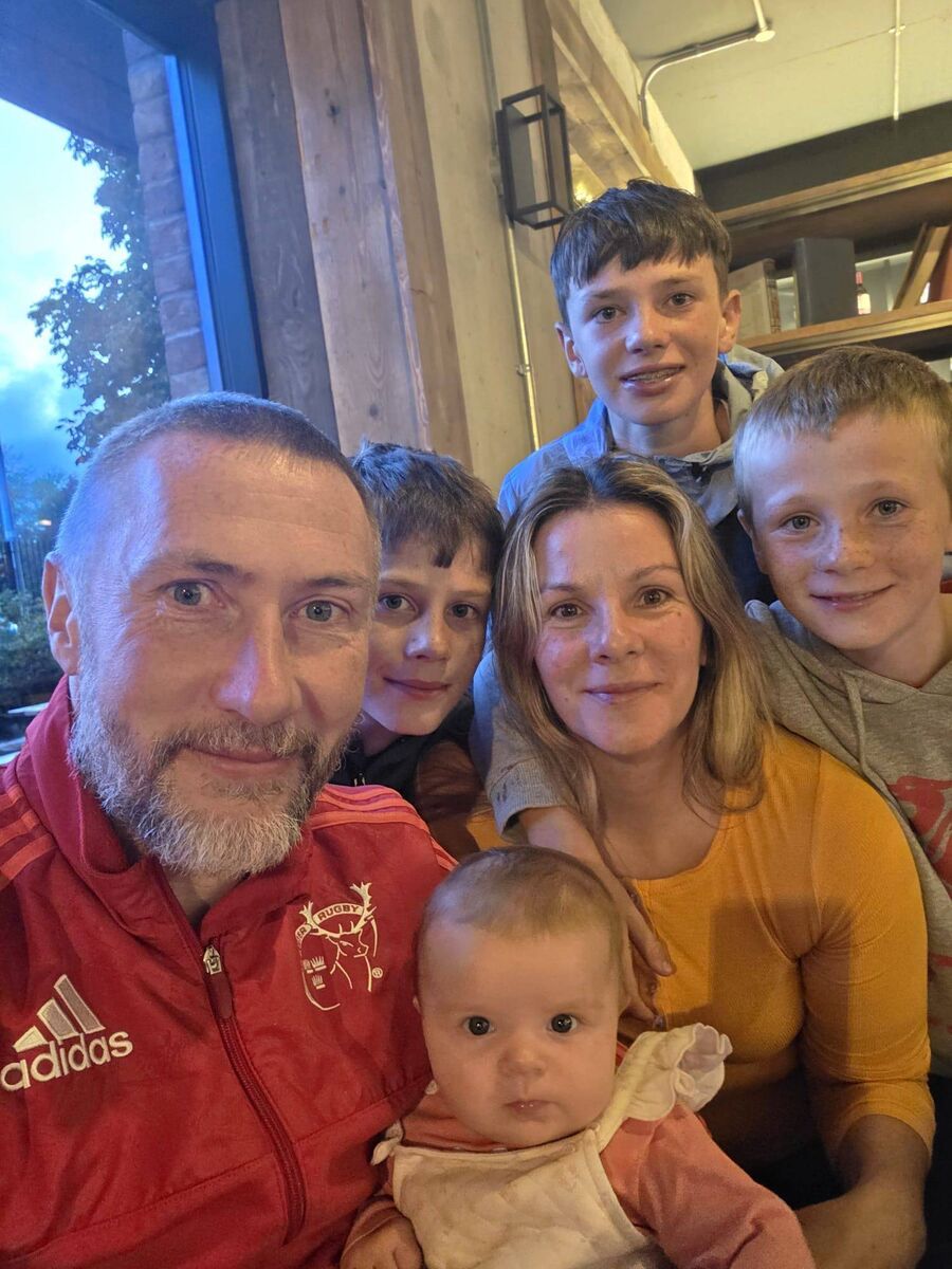 Marie Crowe with Jessie, husband Billy, Billy junior, Timmy and Davie. 