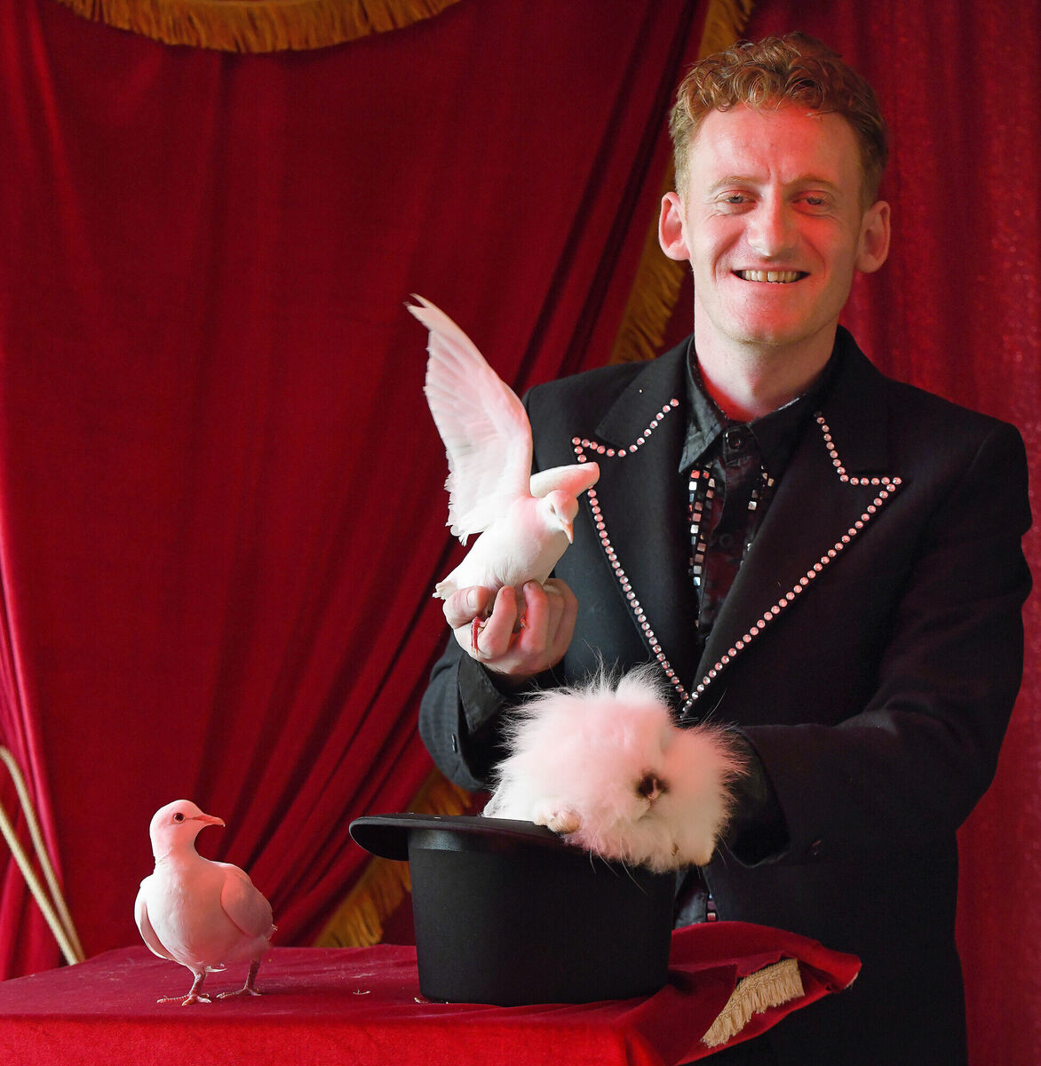 Joey Gregory who ran away with the circus when he was younger, now tours with his own; Gregory's Entertainment Magic Show. Picture: Moya Nolan