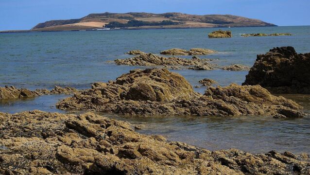 <p>View of Lambay from Donabate Beach, Dublin</p>