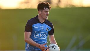 <p>Kilmacud Crokes' Darragh Dempsey scored four points, including a late winner, for Trinity College in the Trench Cup final against Mary I. Pic: Seb Daly/Sportsfile</p>