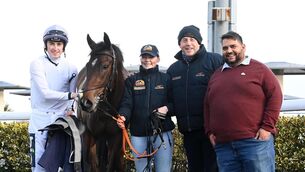 <p>IMPRESSIVE: Star Strewn and Adam Caffrey win for trainer Ado McGuinness. Pic: Healy Racing.</p>