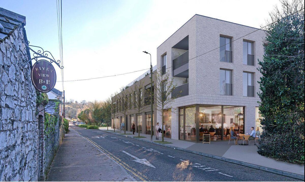 Computer-generated view of the planned apartment development at Barry’s Field, Douglas Image: Model Works