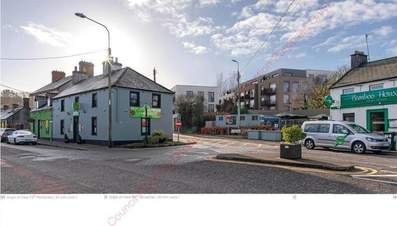 CGI of the apartment block as seen from Douglas village CGI of the apartment block as seen from Douglas village