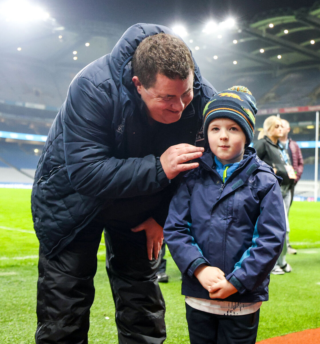 UL manager David Power with his son Darragh after the game. Pic: ©INPHO/Nick Elliott