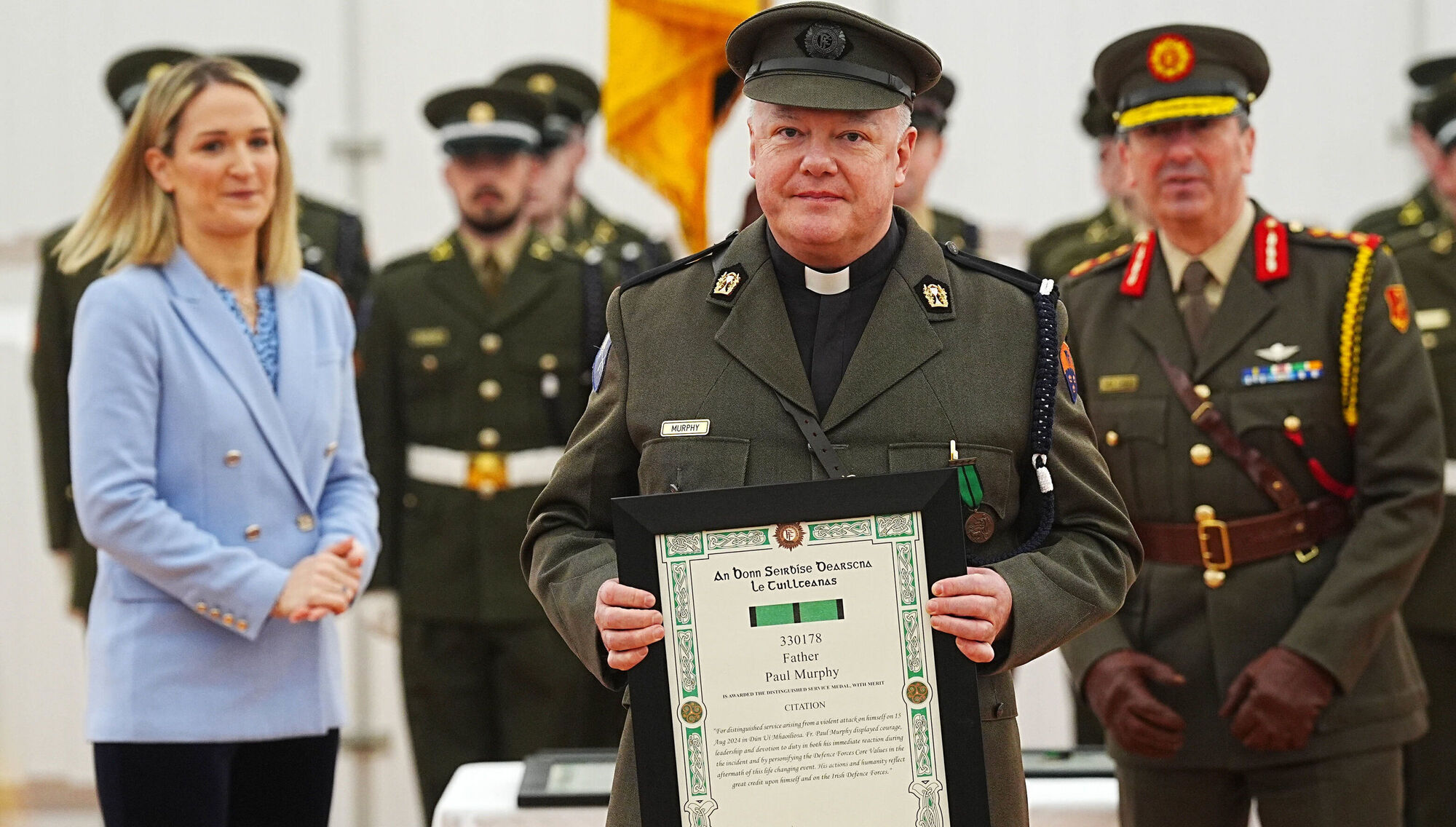 Defence Forces honour army chaplain who survived stabbing and forgave his attacker