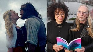 <p>Margot Robbie and Jacob Elordi in Wuthering Heights (left) and Discovery nominee actor Grace Odumosu and artist Guggi whose documentary on his life will be shown at Dublin International Film Festival.</p>