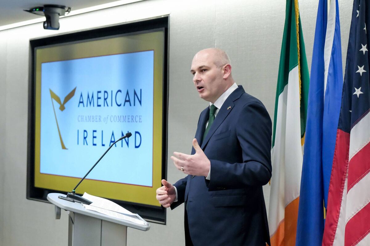 AmCham 2026 president, Mark Cockerill, speaking at the AmCham 2025 US-Ireland Business Report launch at the Consulate General of Ireland, New York. 