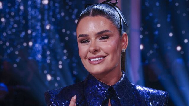 <p>Judge Karen Byrne during the live show of RTE’s Dancing With The Stars. Pic:Kyran O’Brien</p>