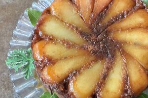 Pear and Walnut Upside-Down Cake