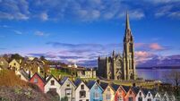Houses and catherdral in Cobh, Ireland