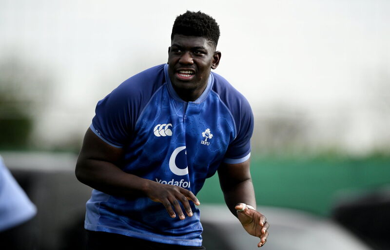 Edwin Edogbo prepared to engage. Pic: Brendan Moran/Sportsfile