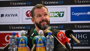 <p>Head coach Andy Farrell during the media conference at the Aviva Stadium on Thursday. Pic: Brendan Moran/Sportsfile</p>