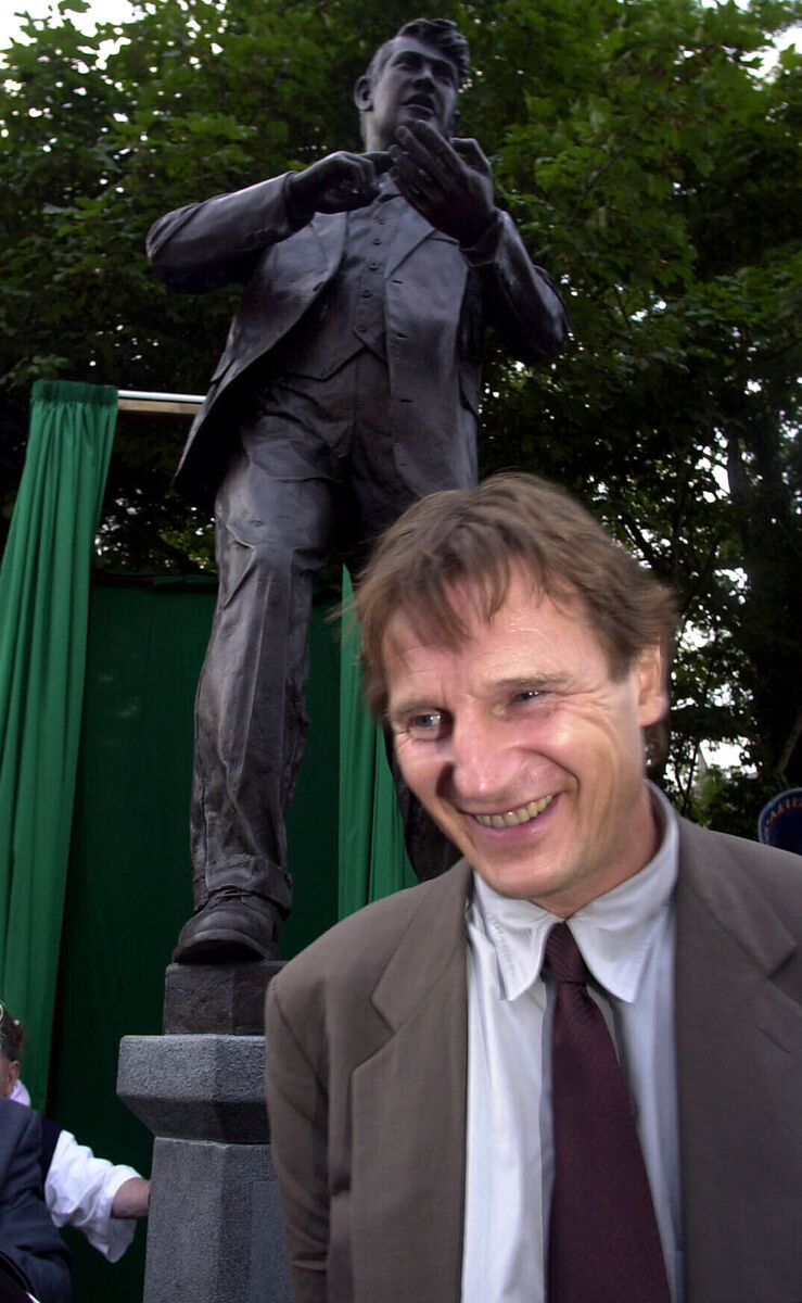 Actor Liam Neeson after unveiling the statue of Michael Collins at Emmet Square, Clonakilty on the 80th anniversary of the death of the 'Big Fella' Picture: Denis Minihane.