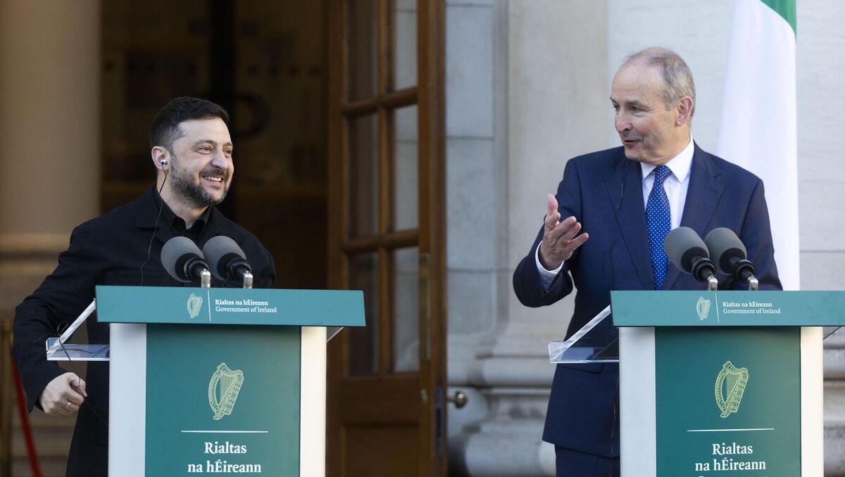 Last December, Taoiseach Micheál Martin announced an additional €125m in financial support for Ukraine during the visit of President Volodymyr Zelenskyy to Ireland. Picture: Sam Boal/Collins