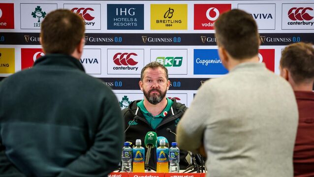 <p>Ireland head coach Andy Farrell faces the media. Pic: INPHO/Nick Elliott</p>