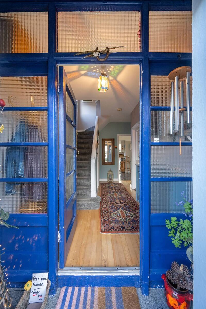 Striking blue doorway at No 18 Striking blue doorway at No 18