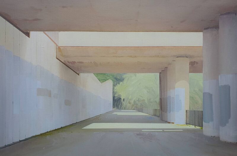 One of John O’Reilly's pieces in the Walkways of the M50 exhibition. 
