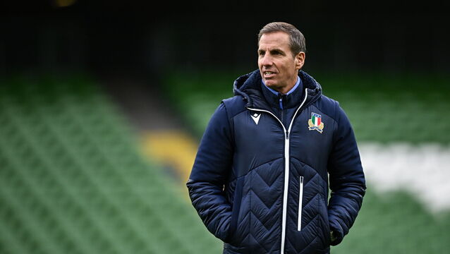 <p>Head coach Gonzalo Quesada during an Italy Rugby captain's run at the Aviva Stadium in Dublin. Photo by Seb Daly/Sportsfile</p>