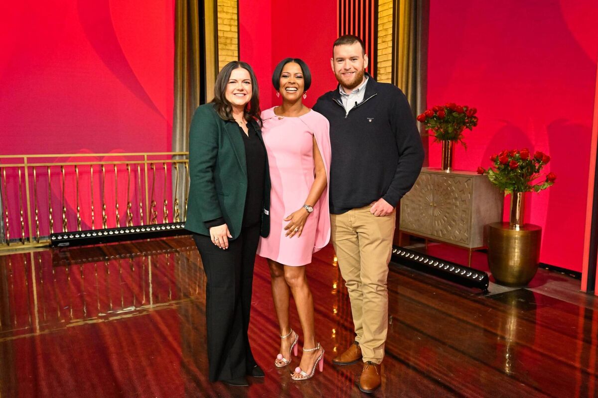 Mary Timby and Jay Mangan on the US show 'Tamron Hall,' which airs on ABC. Picture: Disney/Jeff Neira