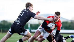 <p>Munster's Ben O'Connor scored his side's second try against Ulster A at New Ormond Park. Pic: ©INPHO/Dan Clohessy</p> <p>Munster's Ben O'Connor scored his side's second try against Ulster A at New Ormond Park. Pic: ©INPHO/Dan Clohessy</p>