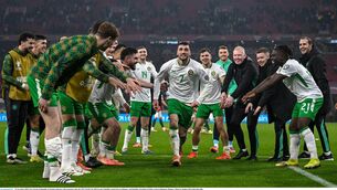 <p> Troy Parrott's heroics in Hungary have kept Ireland in with a shout of World Cup qualification worth €9m. Picture: Stephen McCarthy/Sportsfile</p>