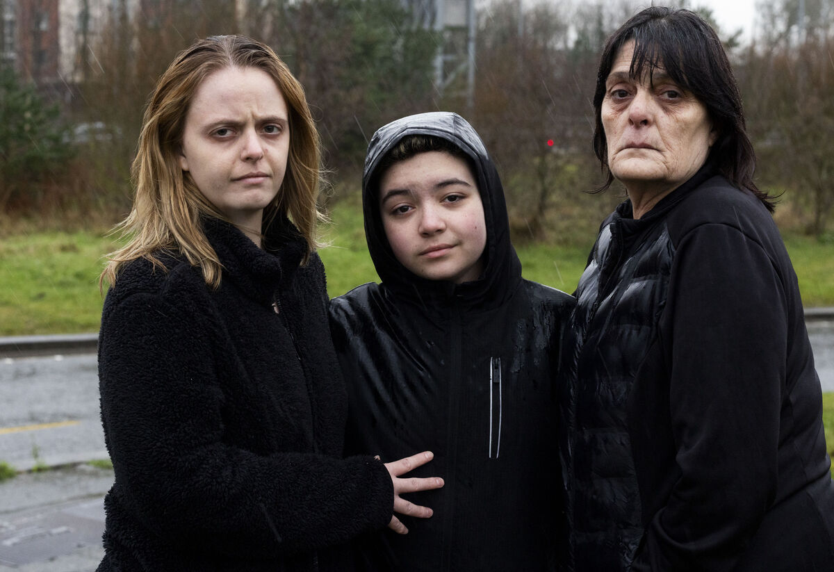 Madeleine Breetzke, her brother Daniel, and her mum Antonette in Dublin on Thursday. Picture: Sam Boal/Collins