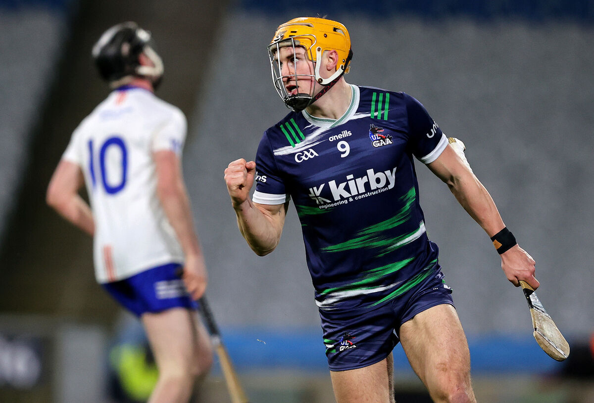 UL's Adam English celebrates his sides 2nd goal. Pic: Tom O’Hanlon/Inpho