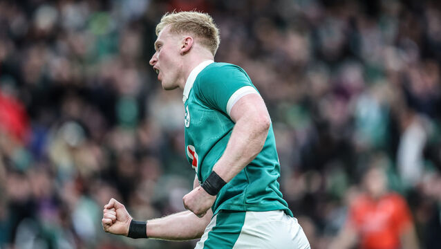 OPENING GAMBIT: Ireland's Jamie Osborne celebrates scoring his side's first try against Italy. PicL ©INPHO <p>OPENING GAMBIT: Ireland's Jamie Osborne celebrates scoring his side's first try against Italy. PicL ©INPHO</p>