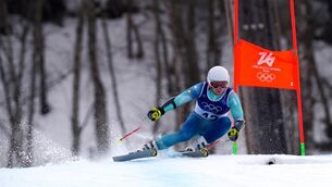 <p>Ireland's Cormac Comerford during the Men's Alpine Skiing Super-G earlier in the week. Pic: David Davies/PA Wire.</p>