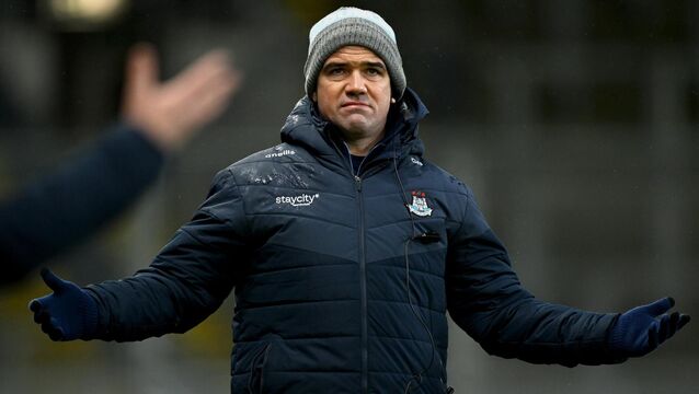 <p>Dublin manager Ger Brennan during the Allianz Football League Division 1 match against Monaghan at Croke Park. Pic: David Fitzgerald/Sportsfile</p>