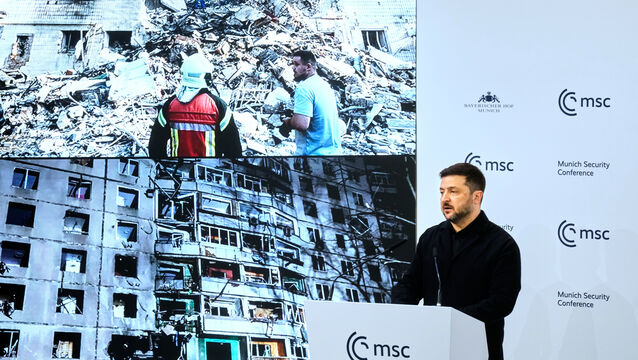 Ukrainian President Volodymyr Zelensky said questions remain over security guarantees for his country (Michael Probst/AP)