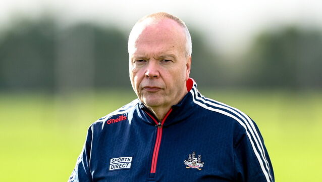 <p>Cork manager Joe Carroll during the Lidl Ladies National Football League Division 1 match between Armagh and Cork at St. Oliver Plunkett Park in Crossmaglen. Pic: Stephen McCarthy/Sportsfile</p>
